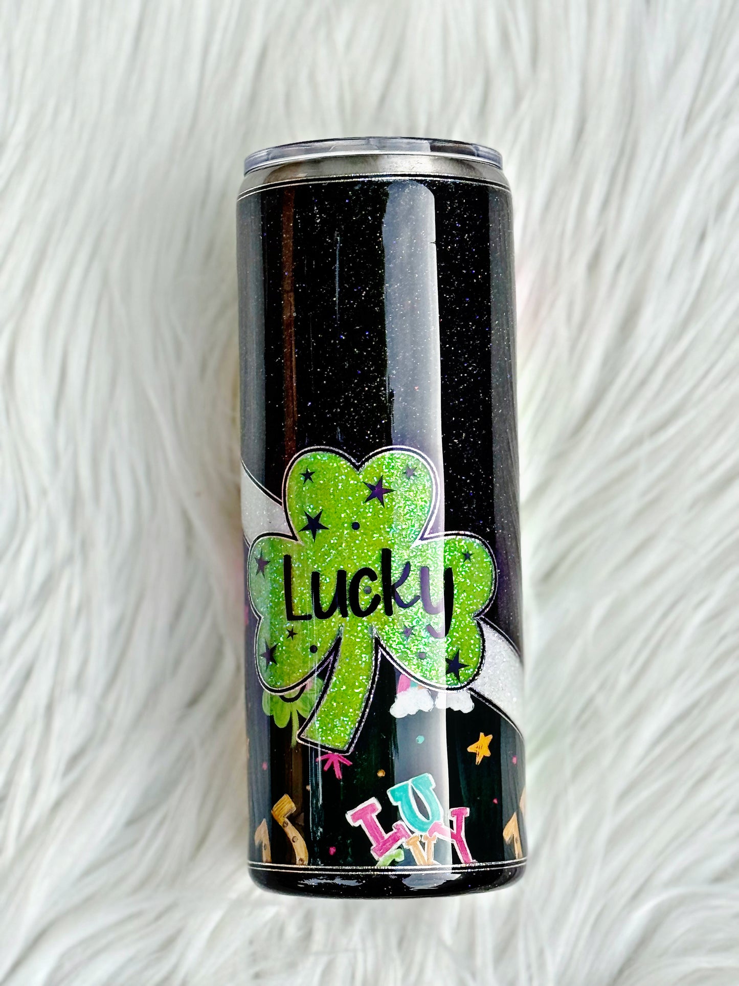 RTS {Neon Lucky Checkers} 24oz Tumbler