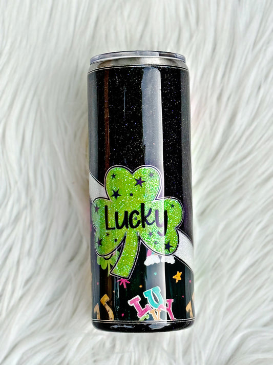 RTS {Neon Lucky Checkers} 24oz Tumbler