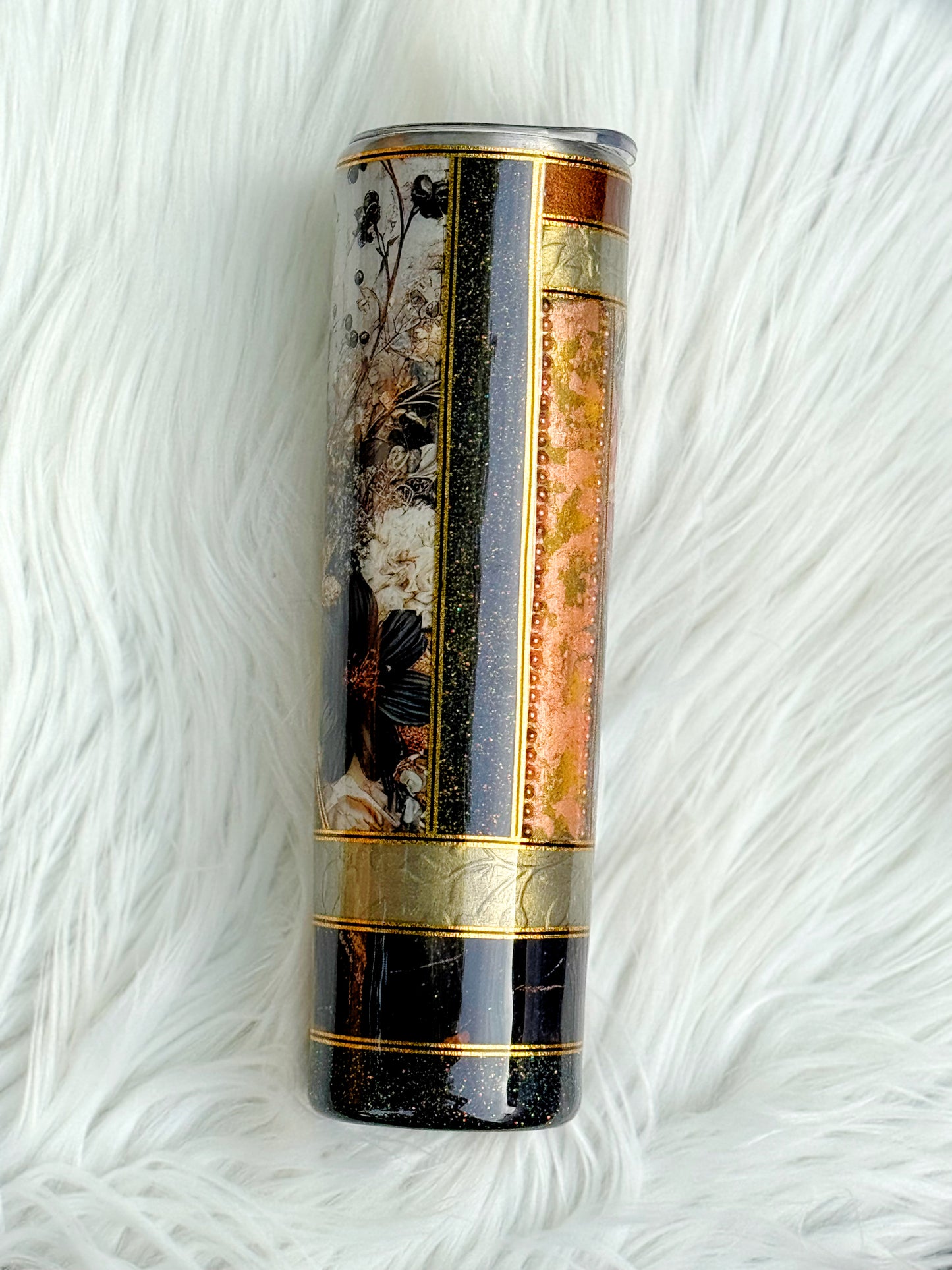 RTS {Fall Floral Mixed Media} Tumbler