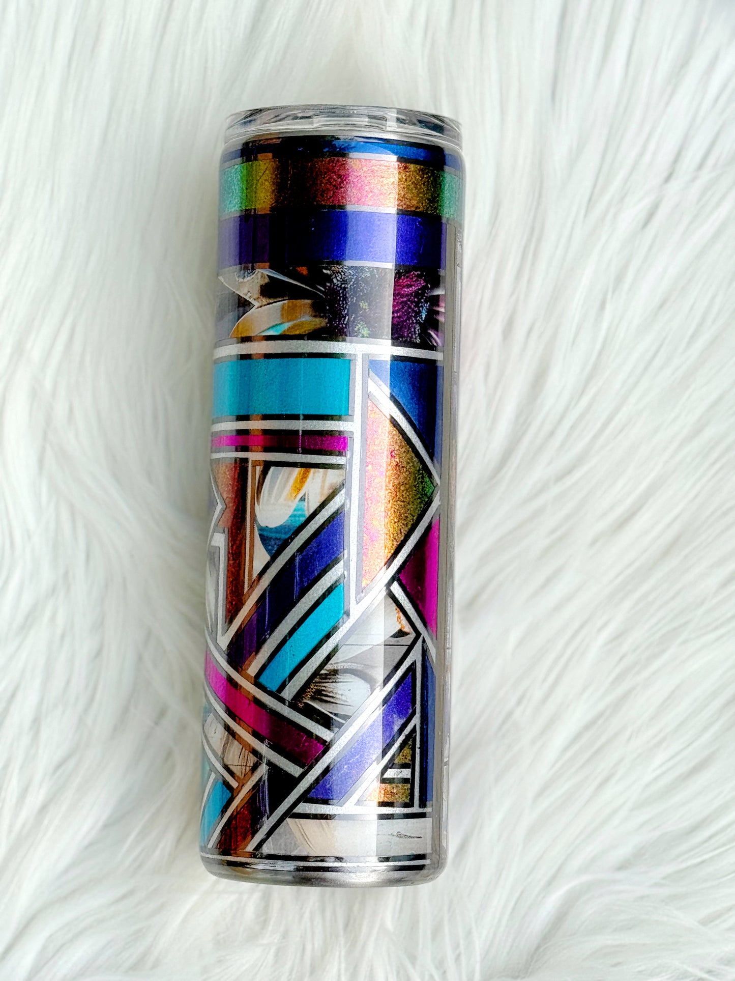 RTS {Mixed Media Conquer} 30oz Skinny Tumbler