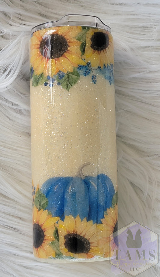 MTO {Blue Pumpkins & Sunflowers} Tumbler